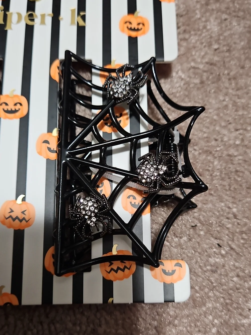 Piper K - Black Spider Web Hair Clips - 2 Pack